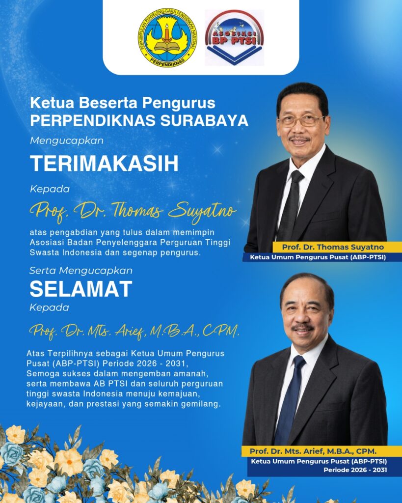 Perpendiknas menyampaikan selamat atas terpilihnya Prof. Dr. Mts. Arief, M.B.A., CPM.